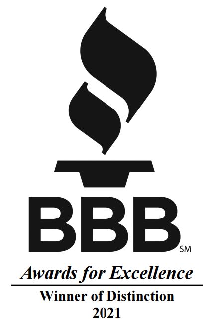 2021 BBB Award of distinction Tax preparation in Houston